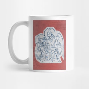 Virgin Mary holding Jesus Christ at his passion Mug